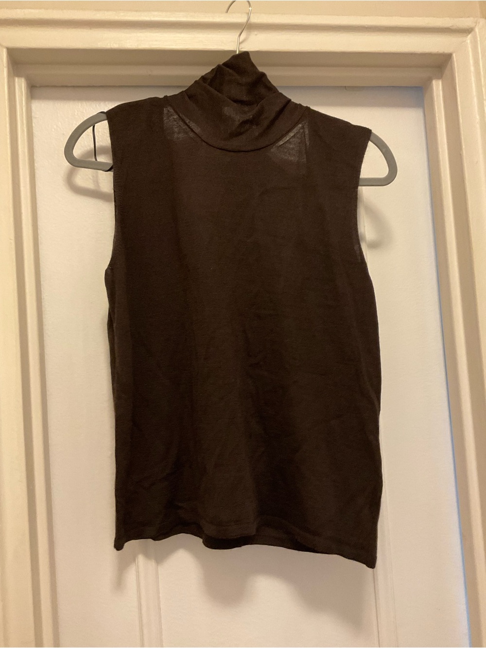 H&M Brown Sleeveless Mock Neck Tank